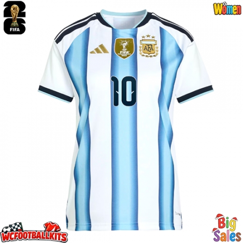 Argentina Lionel Messi #10 Replica Home Stadium Shirt for Women World Cup 2026 Short Sleeve